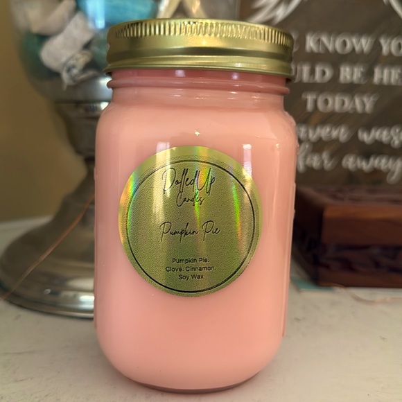 Hand Crafted Other - DolledUp Candles- 16oz Pumpkin Pie Scented Soy Wax Mason Jar Candle